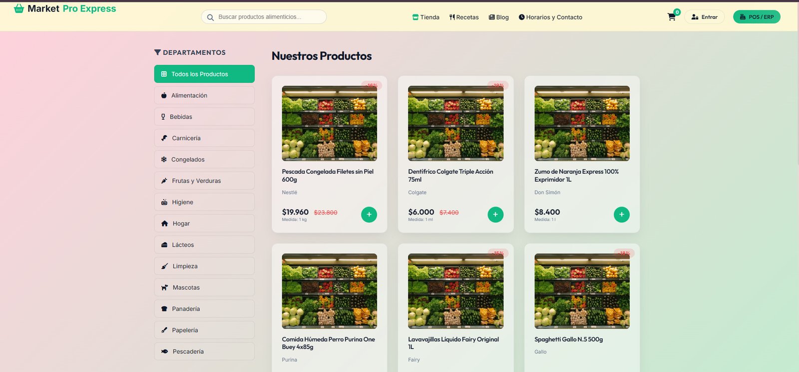 Demo Web Supermercado Market