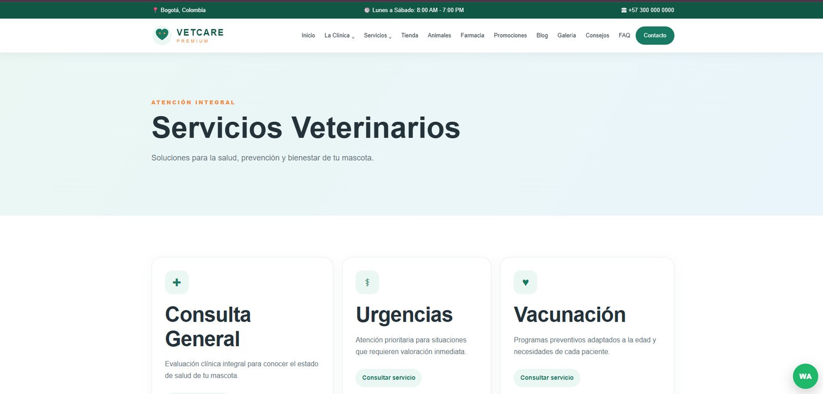 Demo Web Veterinaria